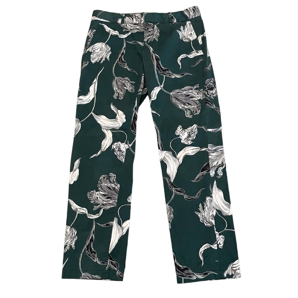 Banana Republic Green Floral Reegan Ankle Pants.  Size 2